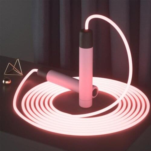 Skipping Adjustable Night Glowing Rope Luminous Jump Ropes Exercise LED Light Up Skipping Rope Fitness Home Exercise Slim Body