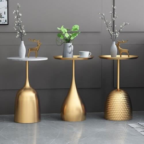 Nordic marble edge several ins simple modern creative sofa small end table side cabinet round iron corner several small tables