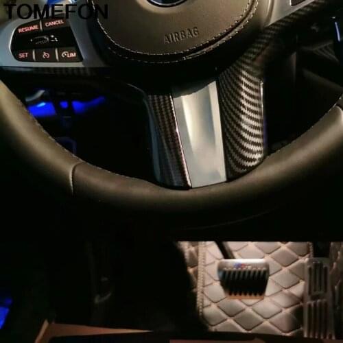 TOMEFON For BMW X5 G05 2019 2020 Steering Wheel Panel Garnish Bezel Molding Sticker Cover Trim Styling Interior Accessories ABS