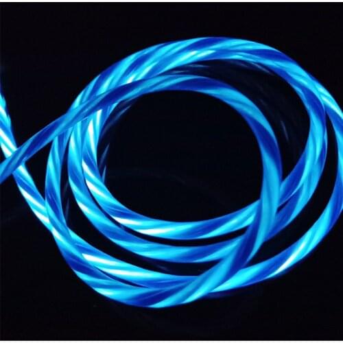 Newest Glow Flowing Fast Charger LED Cable for Xiaomi Redmi Note 8 7 Pro Luminous Charging USB Cable For Huawei P20 Lite P30