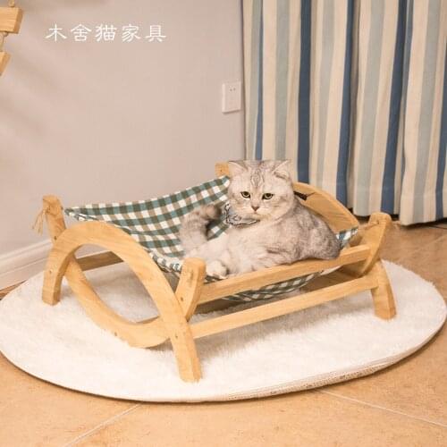Solid Wood Cat Litter Cat Bed Four Seasons Universal Cat Litter Cute Breathable Removable Practical Dog Kennel
