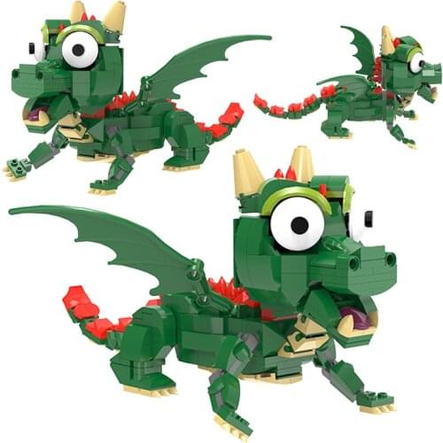 Magic Monster Demon Creative Flying Baby Dragon Model Building Block Cute Animal Bricks DIY Collection Toys For Children Gifts