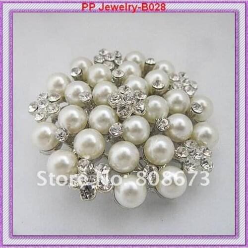 High Quality 6PCS/LOT Silver Color 2013 Fashion Pearl Wedding Bouquet Brooches