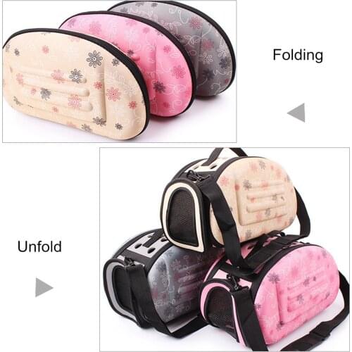 Foldable Dog Carrier Bag Portable Cat Handbag Travel Pet Soft Side Sling Bag Airline Transport Puppy Carrying Mesh Shoulder Bag