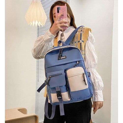 2021 Fashion Backpack Kawaii Women Laptop School Bags For Teenager Girls Canvas Bookbag Female Travel Bagpack Mochila Feminina