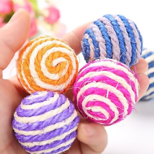 1 Pc Pet Ball Cat Toys New Gravity Ball Smart Touch Squeak Toys Ball Pet SuppliesPet Cat Toy Sisal Toy Ball Natural Sisal Ball
