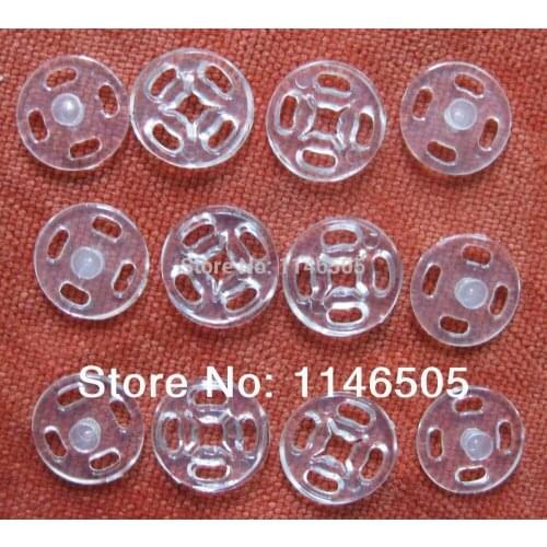 50set/lot 15mm Nylon Button Round Snap Mini Buttons Transparent Sewing baby Garment Buttons Scrapbooking Accessories