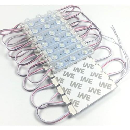 500PCS Led Module 3LEDs 3030 SMD 12V IP67 Waterproof 3030 injection Module LED Plastic Injection Moudle Advertising Light