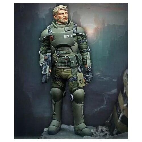 75mm Scale Sci-fi Warrior (Excluding Platform) Resin Model Kit Figure Free Shipping