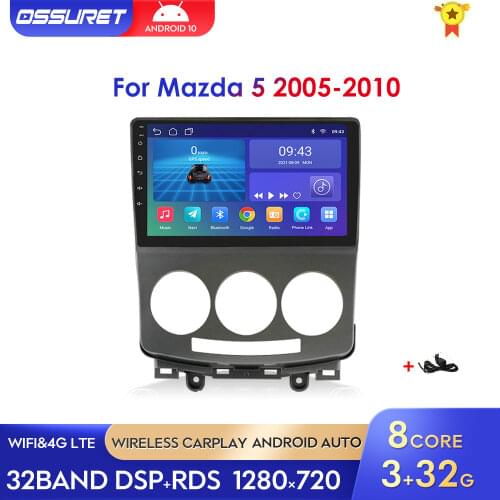 Android Car Multimedia Radio for Mazda 5 Stereo Audio Auto Player GPS Wifi 4G Navigation DSP SWC Bluetooth Mirror Link FM 1080P