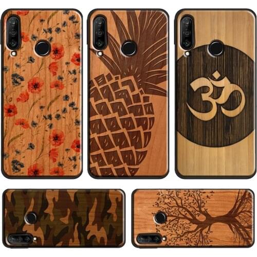 Pineapple Compass Camo Wood Case For Huawei P30 Pro P40 P20 Lite Mate 20 Lite P Smart 2019 Z Honor 10 i 8X 9X Nova 5T