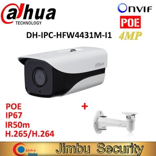 Dahua IPC-HFW4431M-I1 4MP IP camera ONVIF Full HD Mini Camera POE cctv network bullet with bracket video surveillance outdoor
