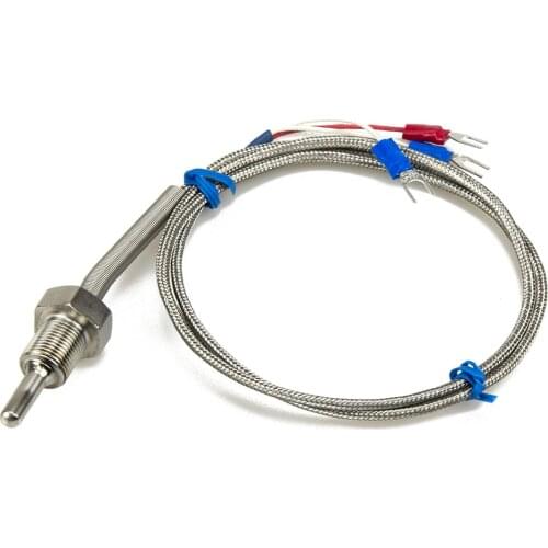 FTARP09 PT100 type 30mm probe length 1m metal braided cable RTD temperature sensor