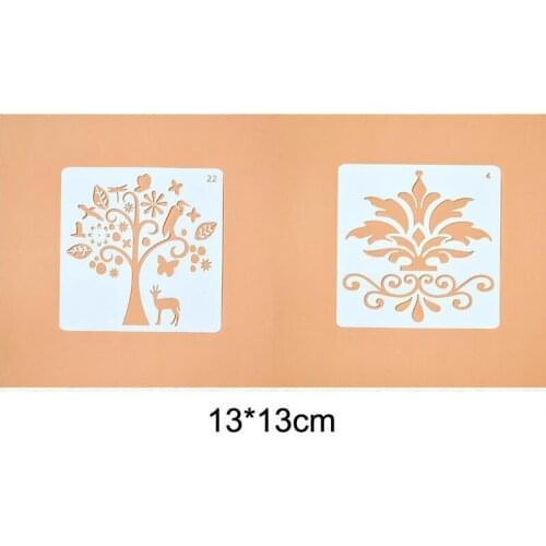 2pc Openwork Tree With Deer Template Engraving Drawing Stencil Scrapbooking Album Decorative Embossing Template
