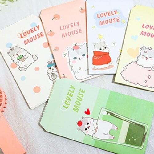 10packs Kwaii Cartoon Rat Envelopes Wedding Invited Gift Letter Pad Pack Office School Supply Envelop Paper Card Envelopes