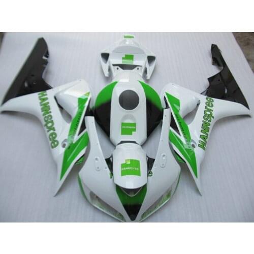 Injection molding free customize fairing kit for Honda CBR1000RR 2006 2007 white green fairings set CBR1000RR 06 07 OT14