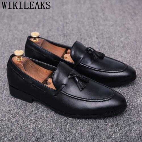 Italian Men Glitter Shoes Brand Party Shoes For Men Coiffeur Tassel Formal Shoes Men Classic Sepatu Slip On Pria Chaussure Homme
