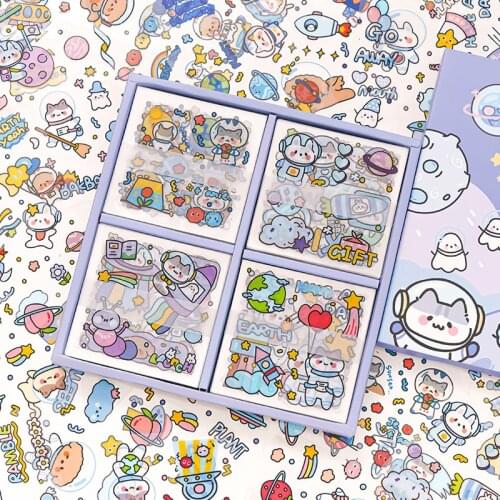 100PCS/Set Lovely Planet Daily Waterproof PVC Stickers For Scrapbooking DIY Bullet Journal Diary Stationery Cell Girls Gift