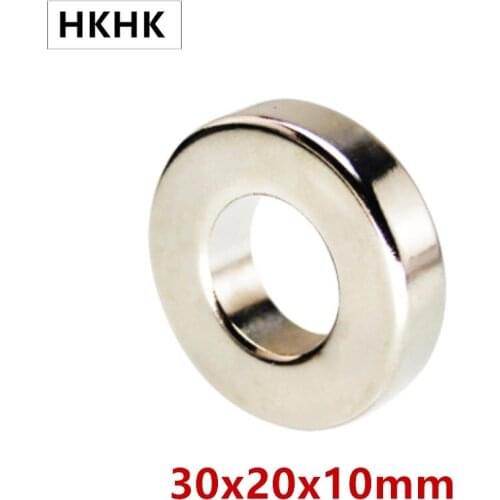 NdFeB Magnet Ring OD 30x20x10 (+/-0.1)mm thick Strong Neodymium Permanent Magnets Rare Earth Magnetic Tube Precision 4pcs