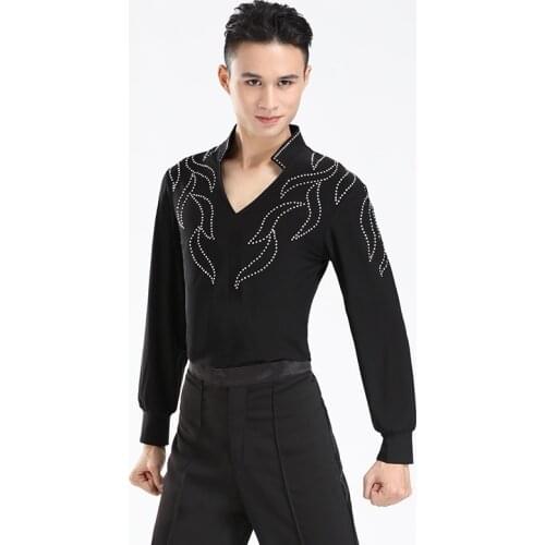 2017 new Free Shipping Wholesale Custom-made Men Boy Latin Dance Shirt Dresses Ballroom Rumba Cha-cha Latin Tops Boys Dance Wear