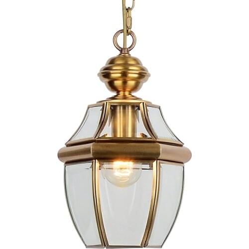 New Classic Mini Lantern Electroplated Pendant Light Traditional Glass Lampshade Hanging Lamp For Living Room Dining Room PL558