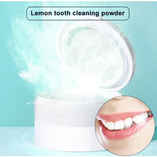 50g Teeth Whitening Toothpaste Powder Stains Remover Lemon Flavor Teeth Whitener Hygiene Dental Cleaning Oral Care NN