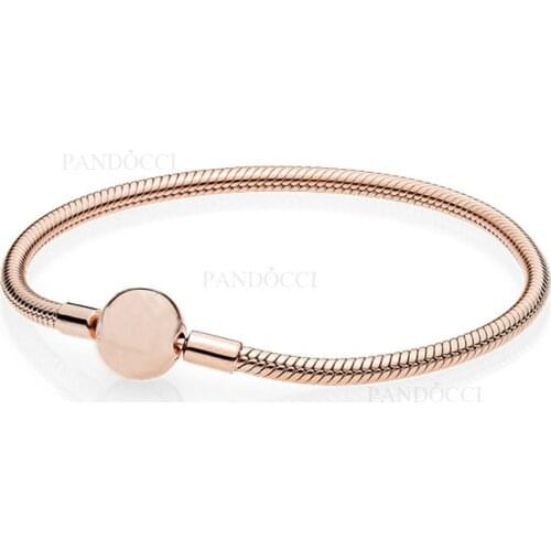 Fits European Fashion Original Style Jewelry Rose Clasp Bracelets 100% 925 Sterling Silver DIY Making Jewelry