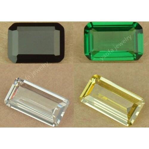 Sale 3x5~13x18mm Rectangle Octangle Shape Parallel Step Cut CZ Gems White Black Pink Blue Red Synthetic Cubic Zirconia Stone