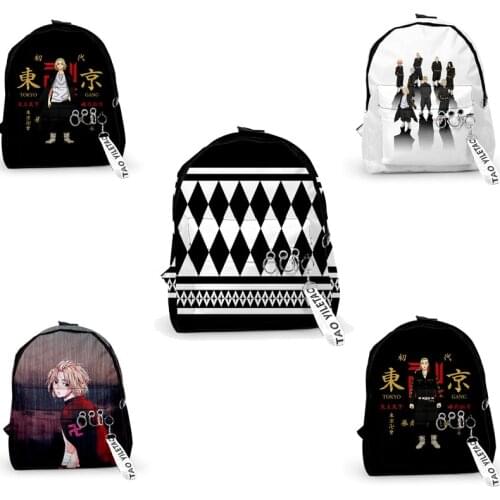 Tokyo Reveng Bag Schoolbag 3D Printing Anime High School Student Cosplay Backpack For Men Women