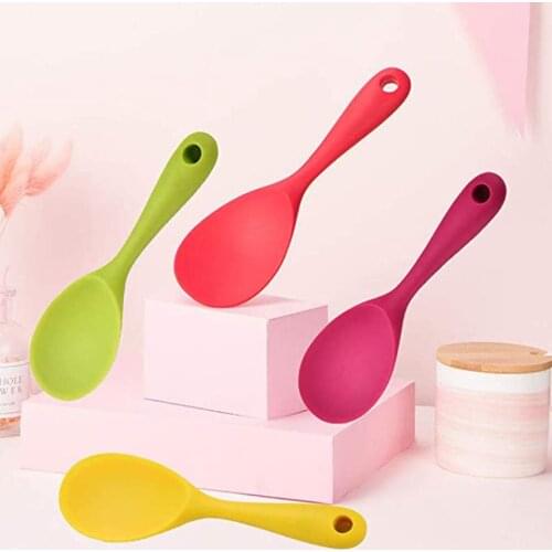 Silicone Rice Paddle Potato Food Spoon Non-stick Eco-friendly Heat-resistant for Rice Mashed Potato Turner