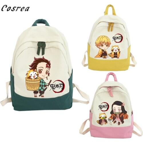 Anime Demon Slayer Kimetsu no Yaiba Cosplay Bag Kamado Tanjirou Bags Boys Girls Student Backpack Cute Knapsack Schoolbag