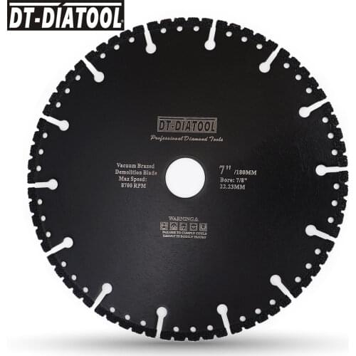 DT-DIATOOL 1pc Dia 180mm/7" One For All Purpose Diamond Multi Purpose Saw Blade Steel Stone Reinforced Concrete Cutting Wheel