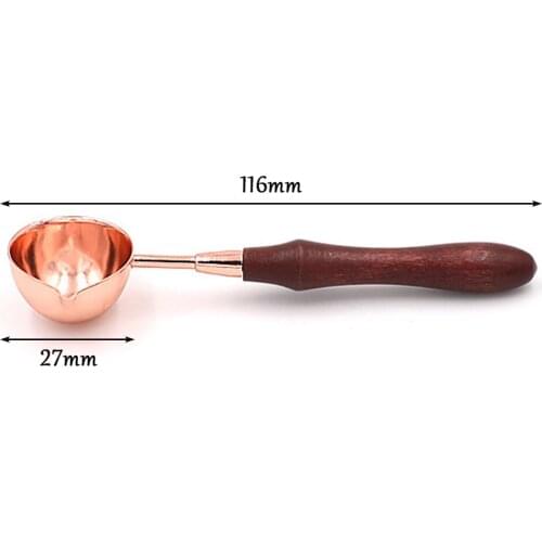Vintage Wax Seal Use A Lacquered Spoon Wooden Handle + Copper Spoon The Fire Spoon Structure Black Can Be Erased With A Rag Art