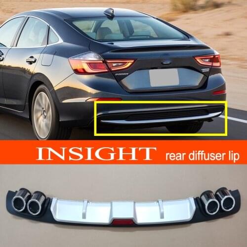 Insight ABS Plastic Silver / Black Car Rear Bumper Rear Diffuser Spoiler Lip for Honda Insight Sedan