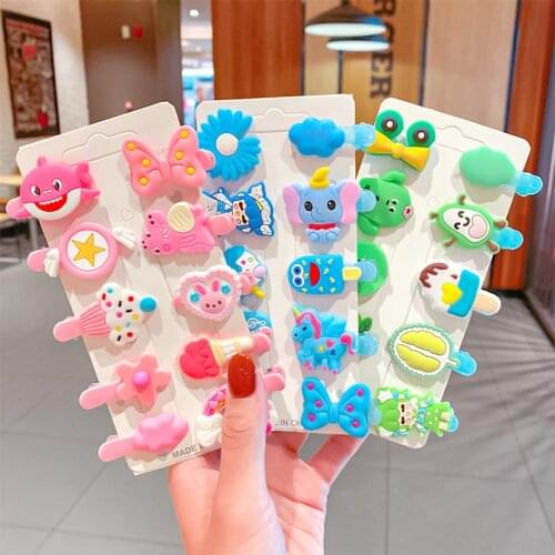 10pcs Set Korean Cartoon Hairpin For Baby Children Animal Princess Hair Clip Kids Flower Candy Fruit Barrette Hair Accessories