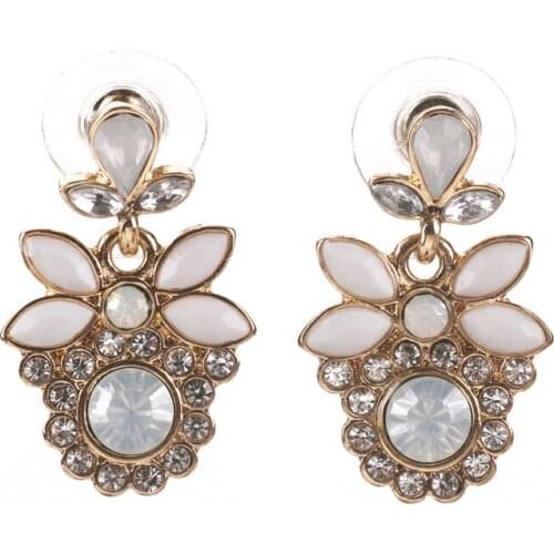 Women Special store Fashion vintage gold Rhinestone round silver color pendant hanging Earrings brincos female earing