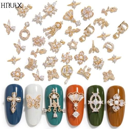 1pc quality luxury Zircon crystal rhinestones for nail alloy gold Nail Art decorations fashion chains tassel jewelry ornaments