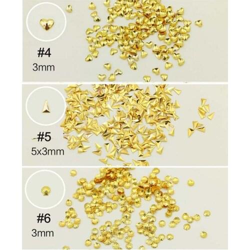 8Designs 3D round gold nail sticker metal nail studs newest japan style Nail Art metal decorations Nail Studs, 100pcs/lot,3*4mm