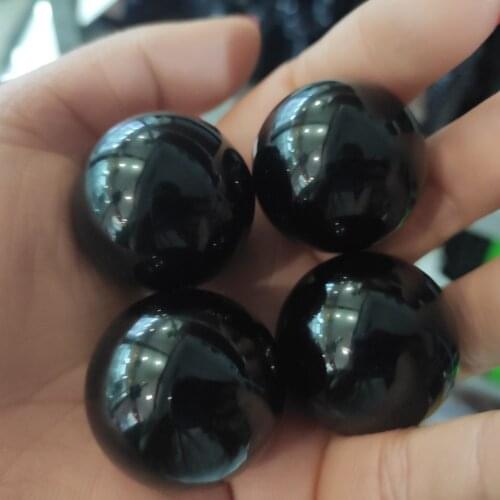 2pcs 2.5cm Natural Black Obsidian Crystal Sphere Ball Orb Gem Stone Healing Top Quality