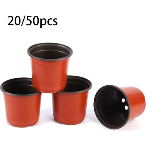 20pcs/50pcs garden planter Nursery Plant grow pots cup For Flower Plastic Pot Gardening tools Home Tray Box Grow Pots wholesale