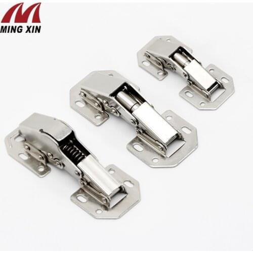 4PCS Cabinet Door Hinges 90 Degree No-Drilling Hole Cupboard Door Hydraulic Hinge Soft Close Hinge Kitchen Furniture Hardware