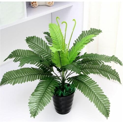 40cm Artificial Silk Foliage Plant Simulaton Plastic Large Boston Fern For Office Home Indoor Garden Decoration DIY Gardening