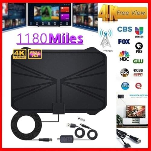 4K Digital HDTV Aerial Indoor Amplified Antenna 1180 Miles Range HD1080P DVB-T2 Signal receiver Freeview TV