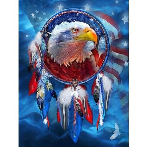5D Diamond Painting American Flag Eagle Animal Manual DIY Diamond Painting Embroidery Mosaic Cross Embroidery Artist Painting