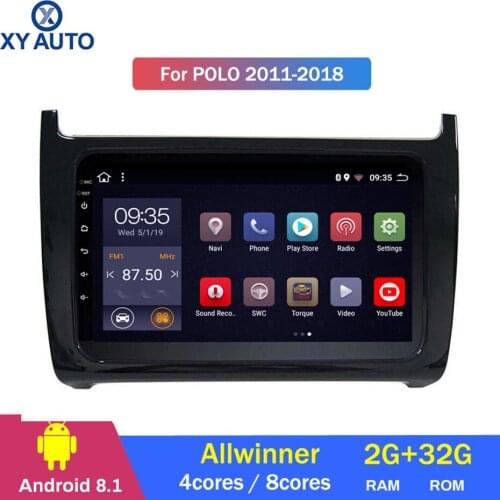 9 inch 2.5D IPS HD multi-touch screen Android8.1 2G RAM 32G ROM NAVI For Volkswagen POLO 2011-2018 with Bluetooth USB WIFI SWC