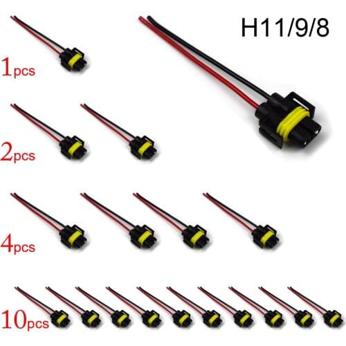 Cable Plug Adapter H11 H9 H8 Female Connector Wiring Harness Socket For Led Hid Halogen Headlight Foglamp Dyoung 2Pcs 4Pcs 10Pcs