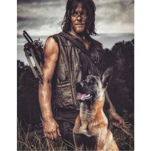 New hot The Walking Dead Diamond painting dog crystal embroidery beads 5d full square round cross stitch kit handwork mosaic