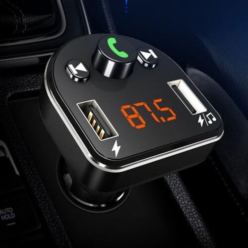 Car Charger Hands-free FM Transmitter Bluetooth-compatible Car Kit MP3 Player Dual USB AUX Player Car Phone Charger For IPhone