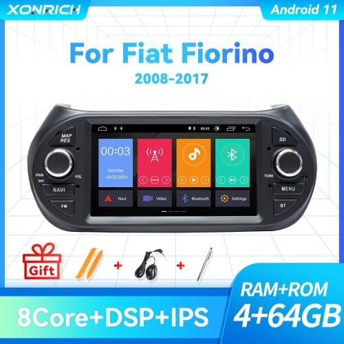 IPS DSP 4GB 64GB 1 din Android 10 Car DVD player For FIAT Fiorino Qubo Citroen Nemo Peugeot Bipper Multimedia Radio GPS stereo