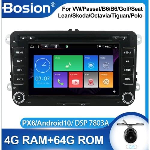 PX6 2din Android10 Car DVD Player for Volkswagen GOLF POLO PASSAT B6 B7 CC TIGUAN TOURAN CADDY SKODA Car multimedia video player